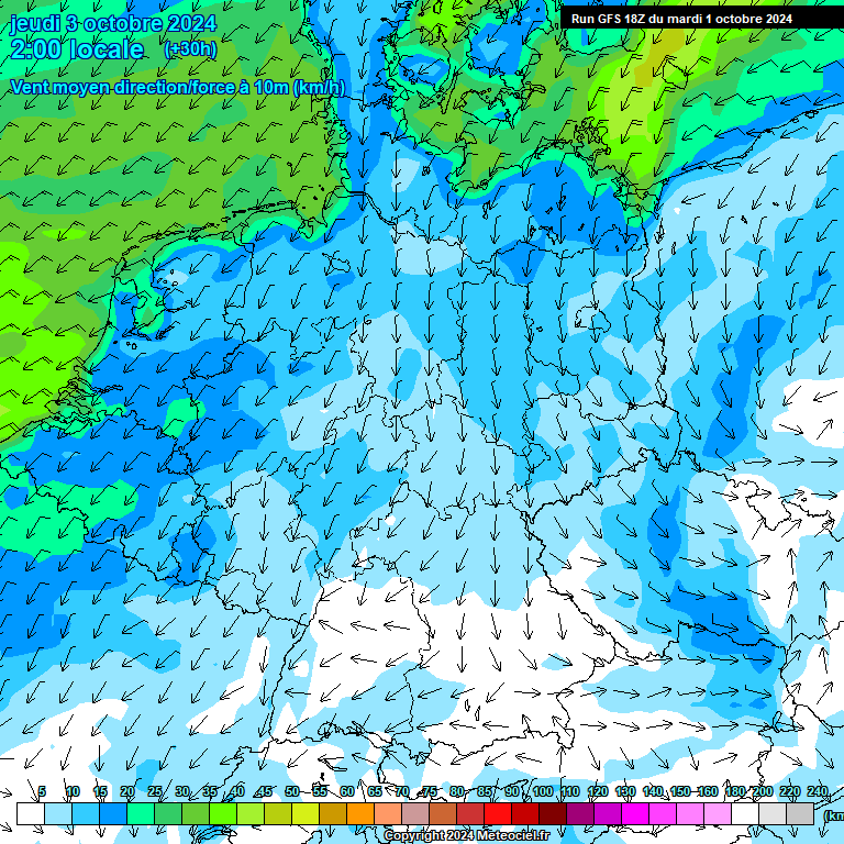 Modele GFS - Carte prvisions 