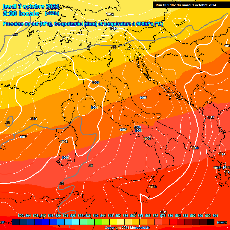 Modele GFS - Carte prvisions 