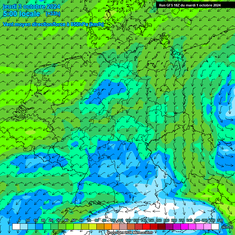 Modele GFS - Carte prvisions 