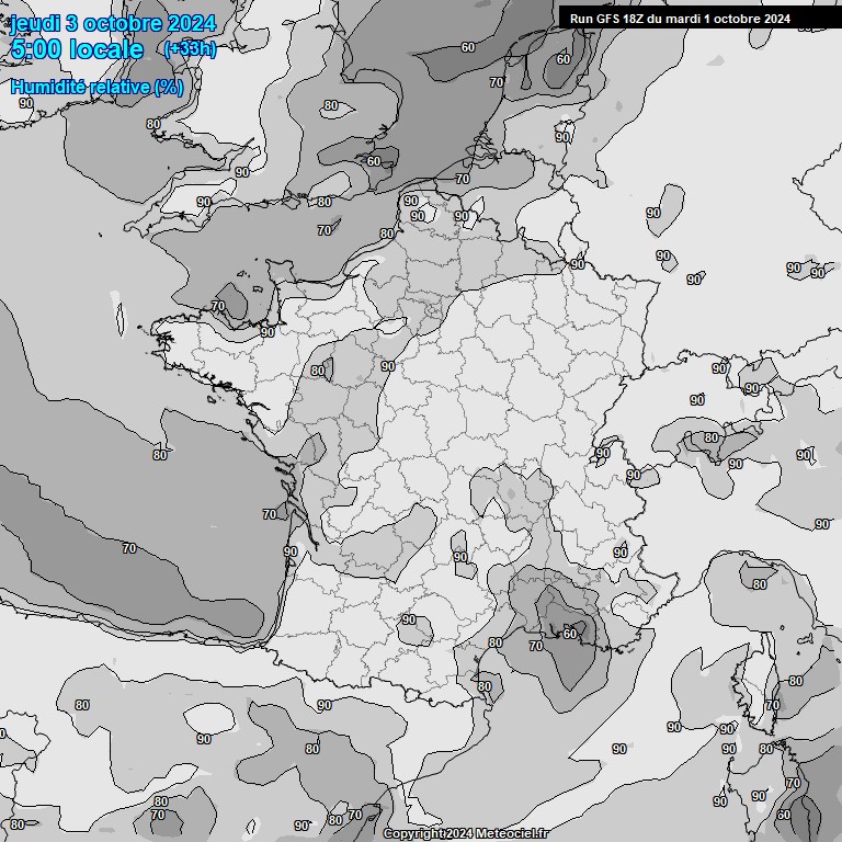 Modele GFS - Carte prvisions 