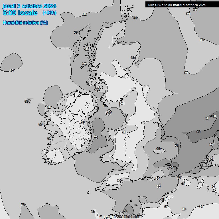 Modele GFS - Carte prvisions 