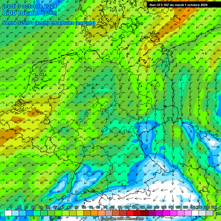 Modele GFS - Carte prvisions 