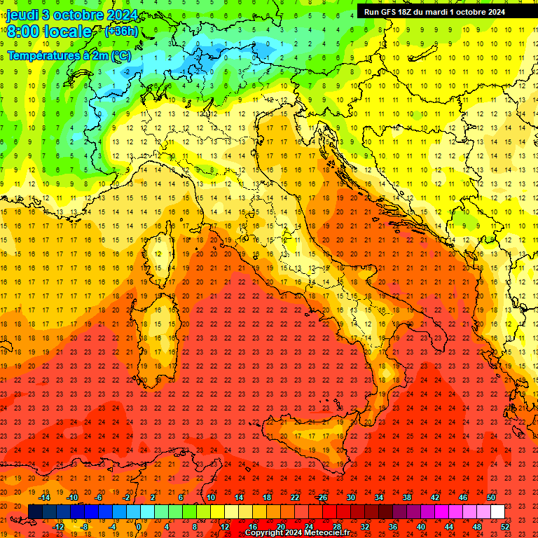 Modele GFS - Carte prvisions 