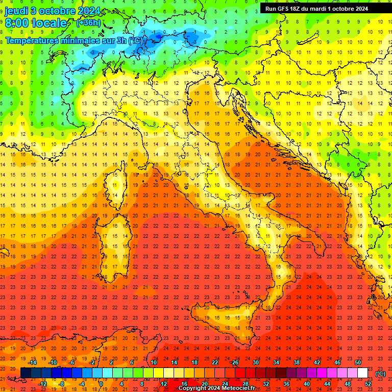 Modele GFS - Carte prvisions 