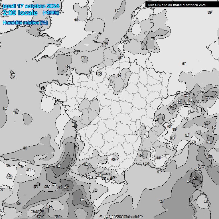 Modele GFS - Carte prvisions 