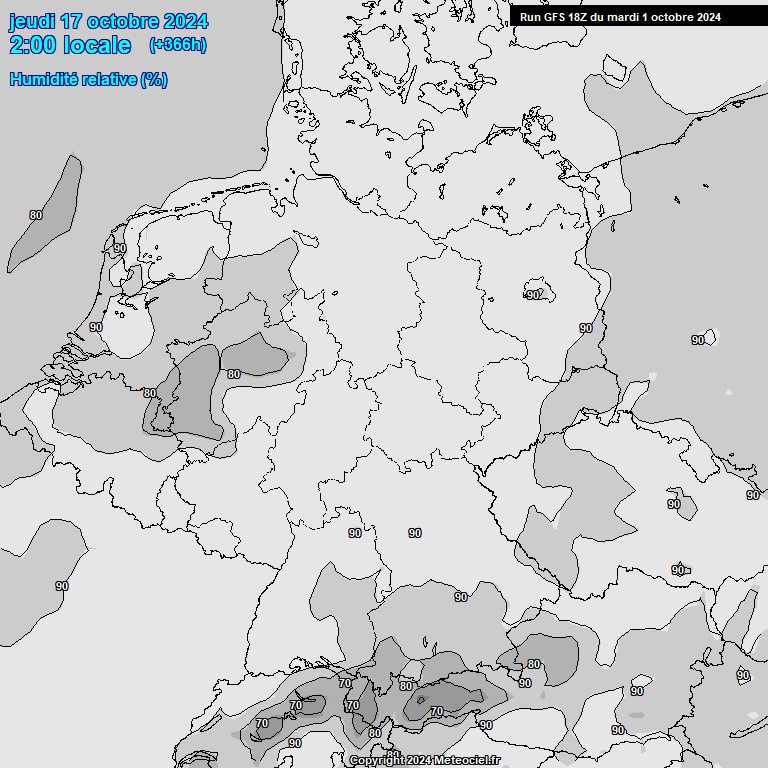 Modele GFS - Carte prvisions 