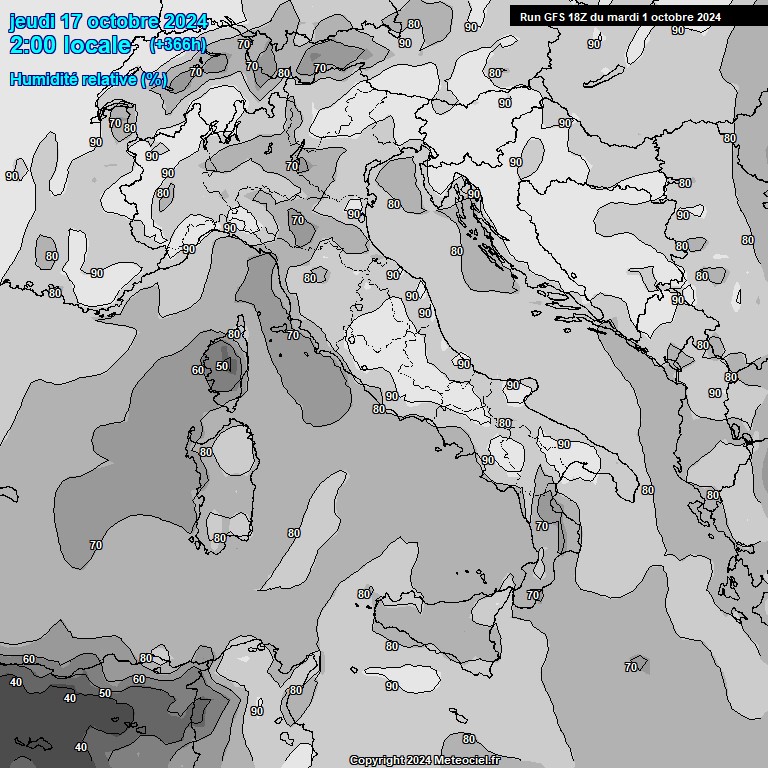 Modele GFS - Carte prvisions 