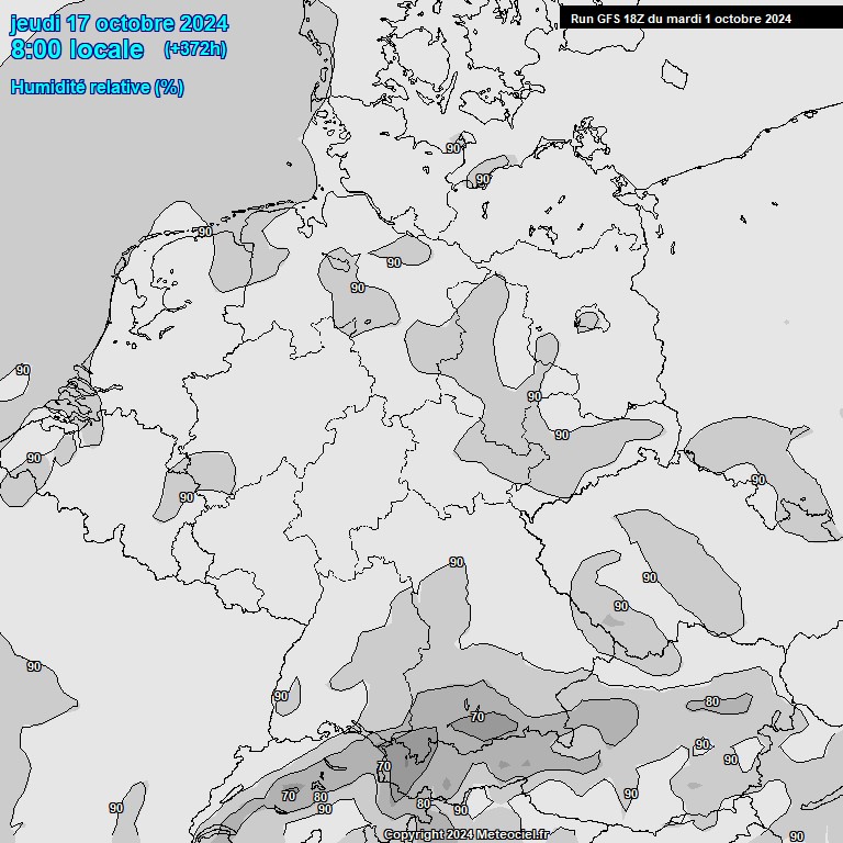 Modele GFS - Carte prvisions 