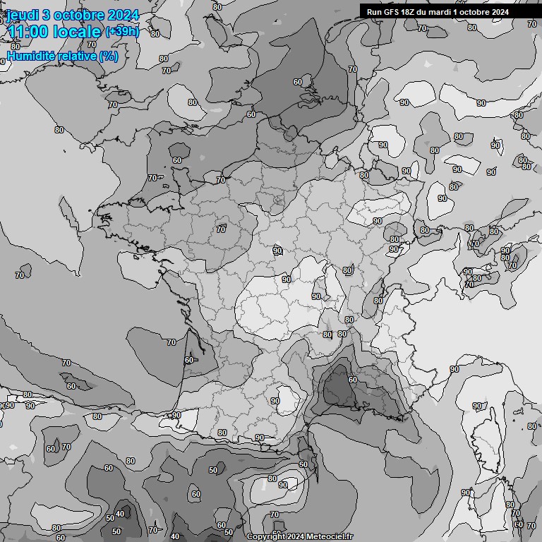 Modele GFS - Carte prvisions 