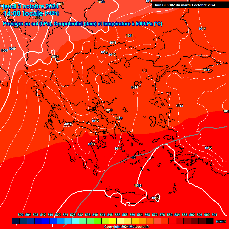 Modele GFS - Carte prvisions 