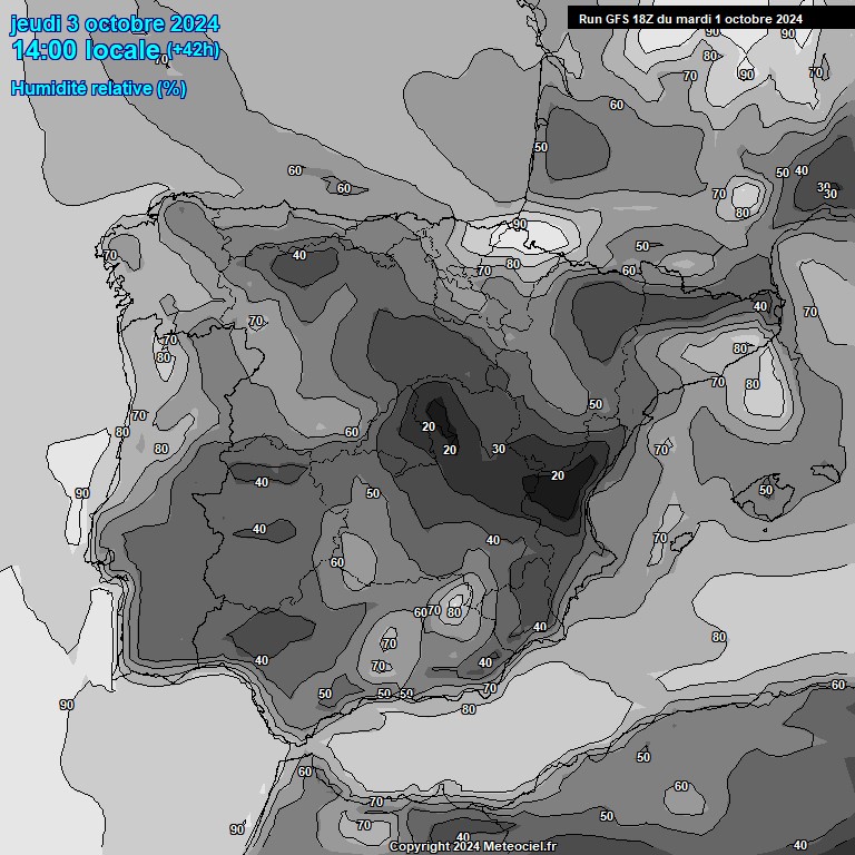 Modele GFS - Carte prvisions 