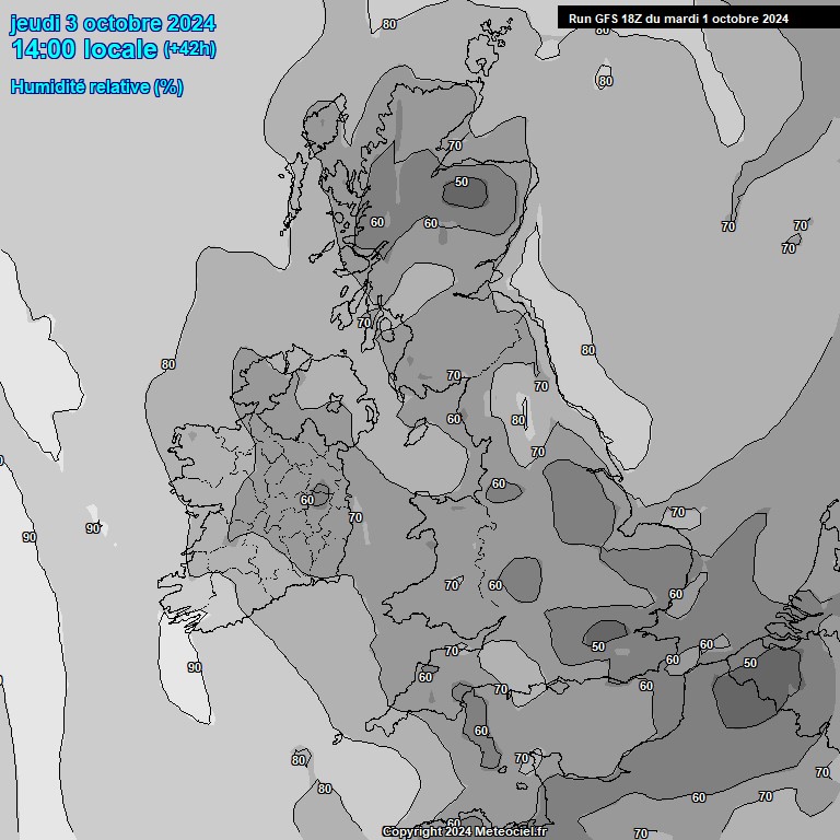 Modele GFS - Carte prvisions 