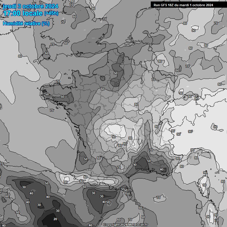 Modele GFS - Carte prvisions 