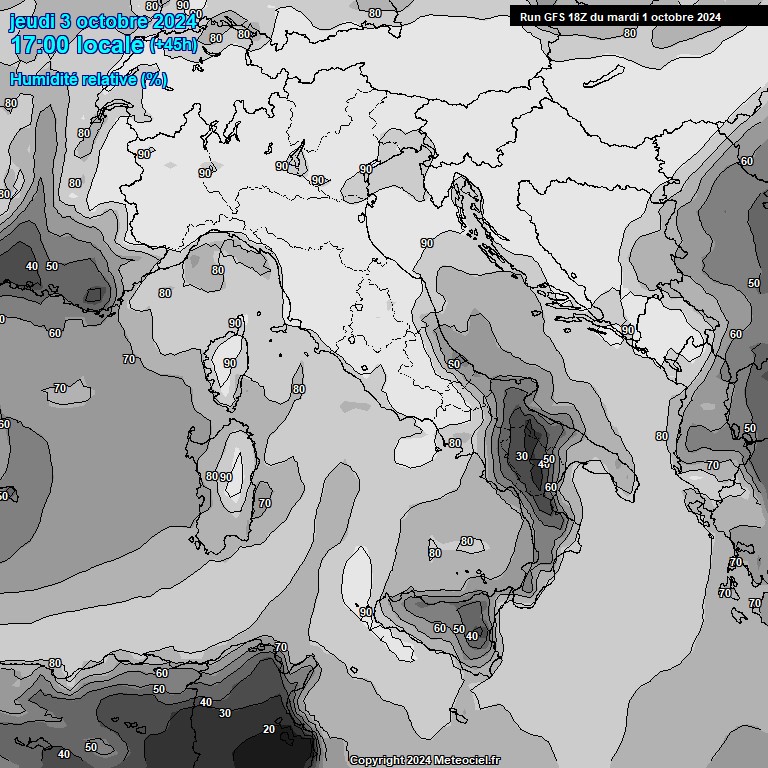 Modele GFS - Carte prvisions 