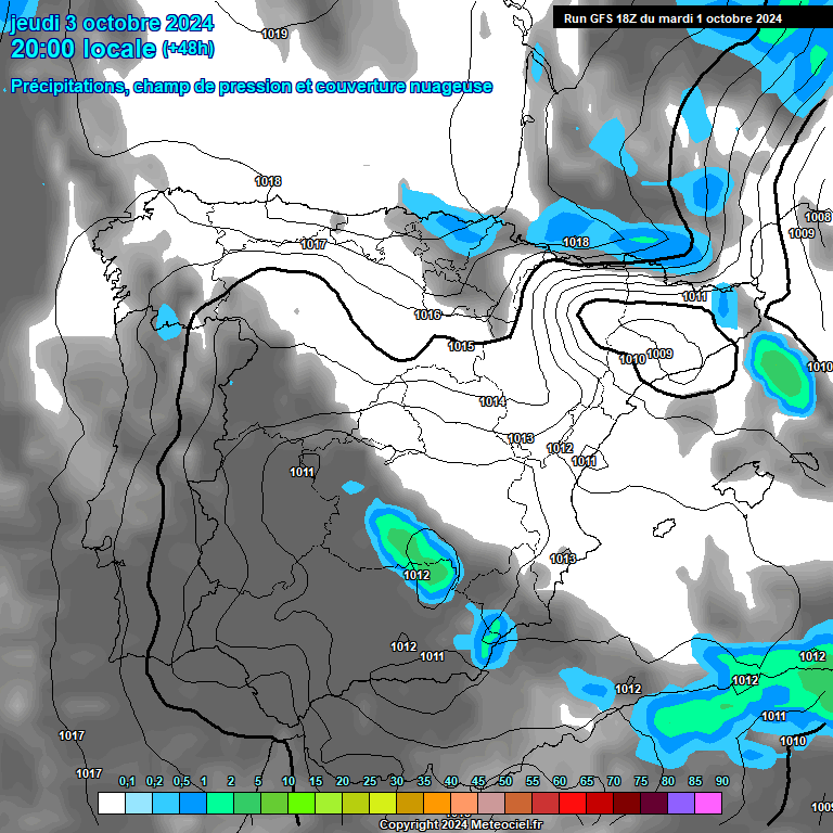 Modele GFS - Carte prvisions 