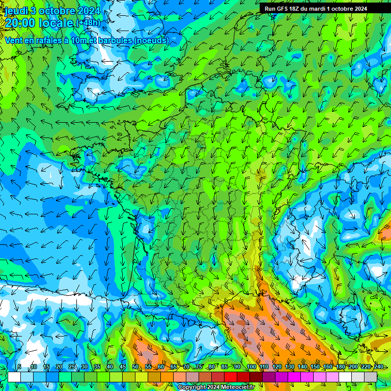 Modele GFS - Carte prvisions 