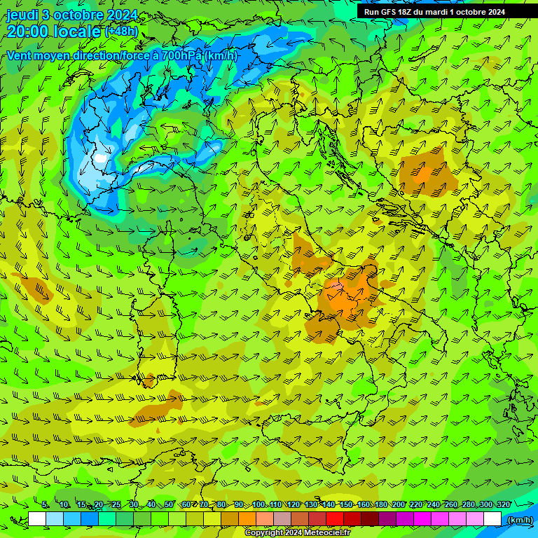 Modele GFS - Carte prvisions 