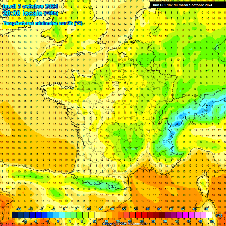 Modele GFS - Carte prvisions 