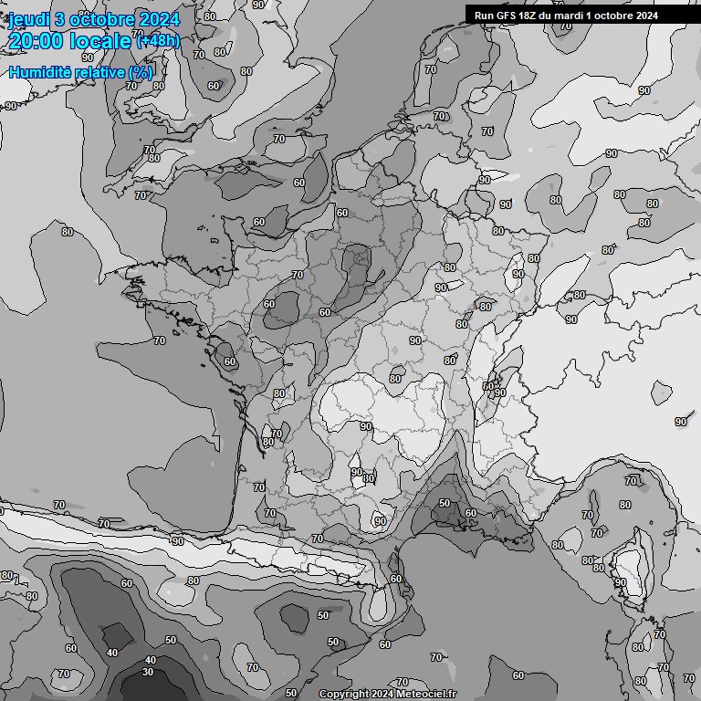 Modele GFS - Carte prvisions 