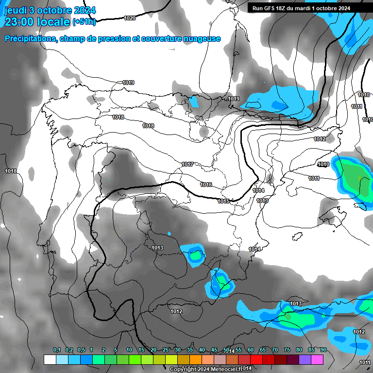 Modele GFS - Carte prvisions 