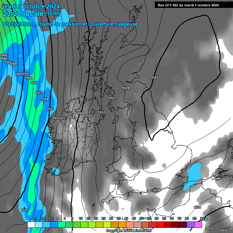 Modele GFS - Carte prvisions 