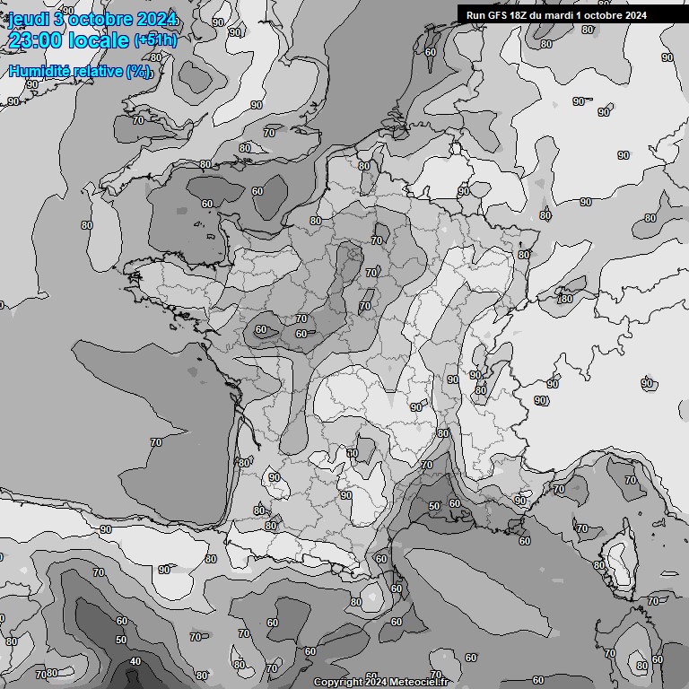 Modele GFS - Carte prvisions 