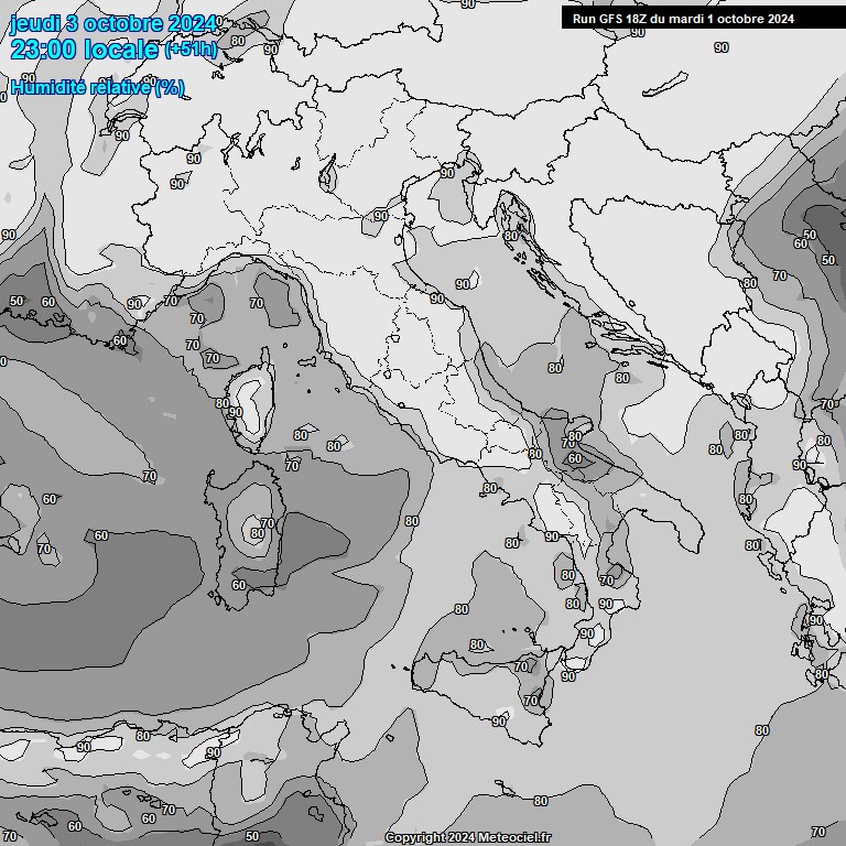 Modele GFS - Carte prvisions 