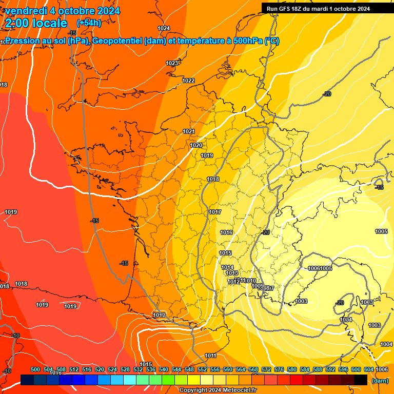 Modele GFS - Carte prvisions 