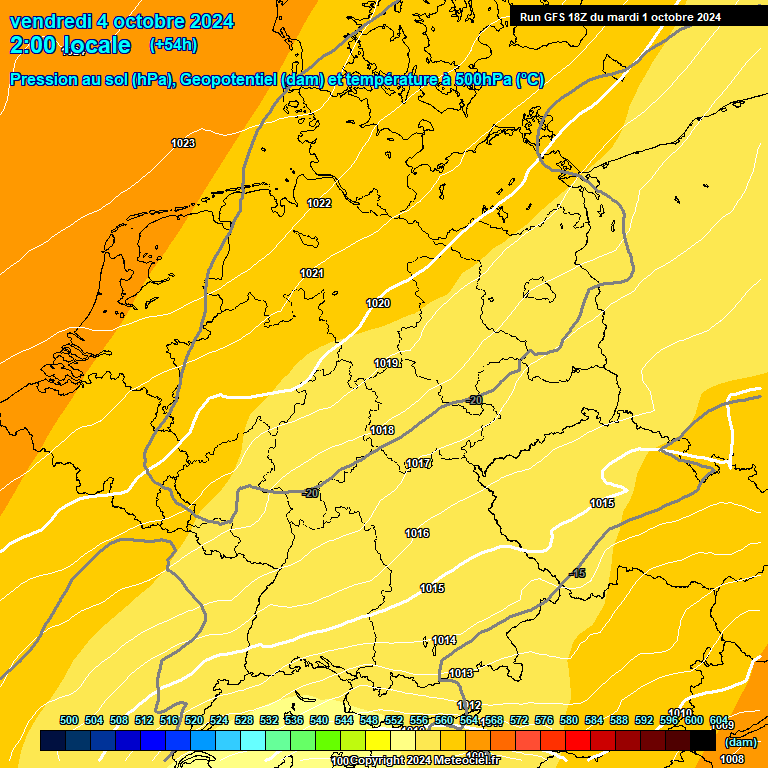 Modele GFS - Carte prvisions 