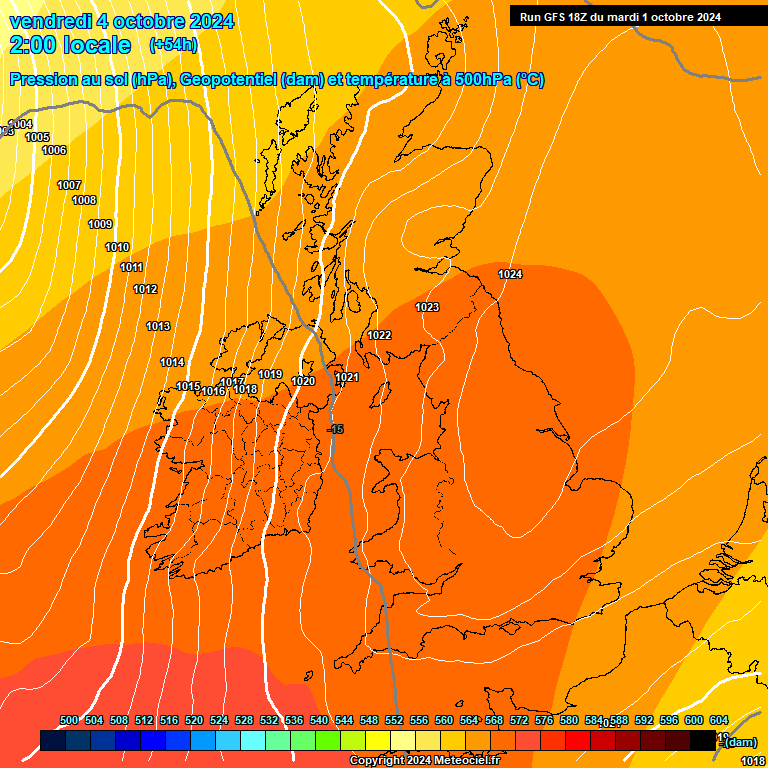 Modele GFS - Carte prvisions 