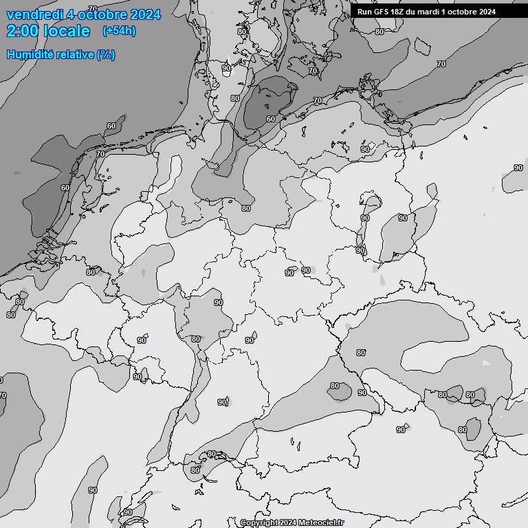 Modele GFS - Carte prvisions 