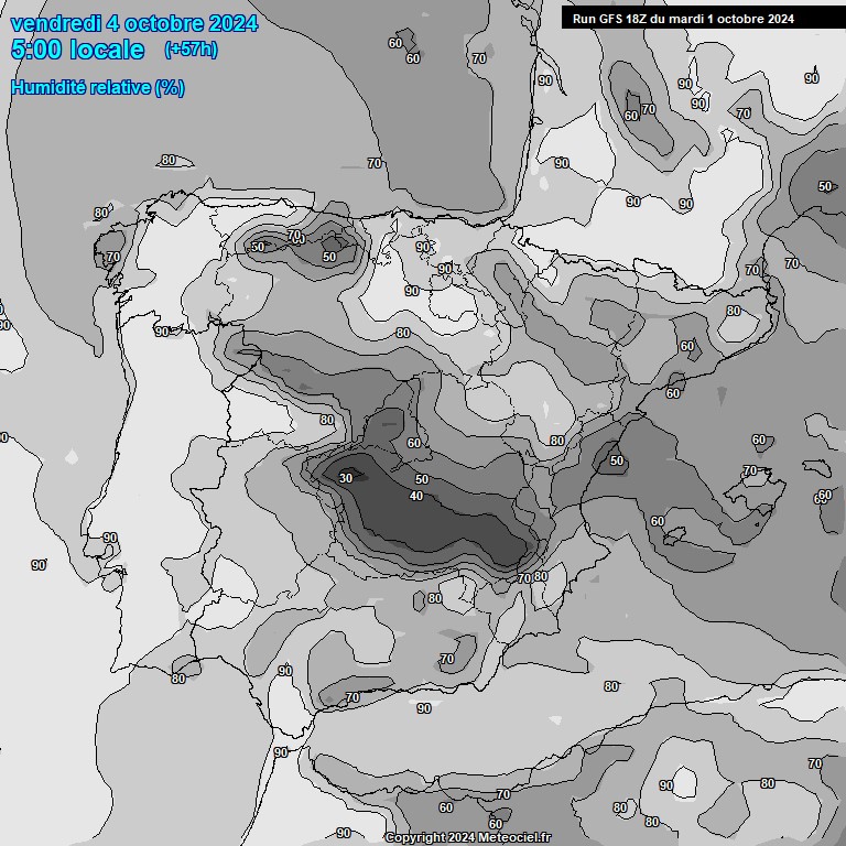 Modele GFS - Carte prvisions 