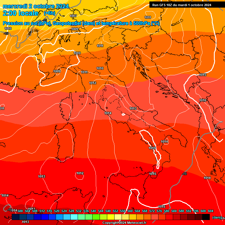 Modele GFS - Carte prvisions 