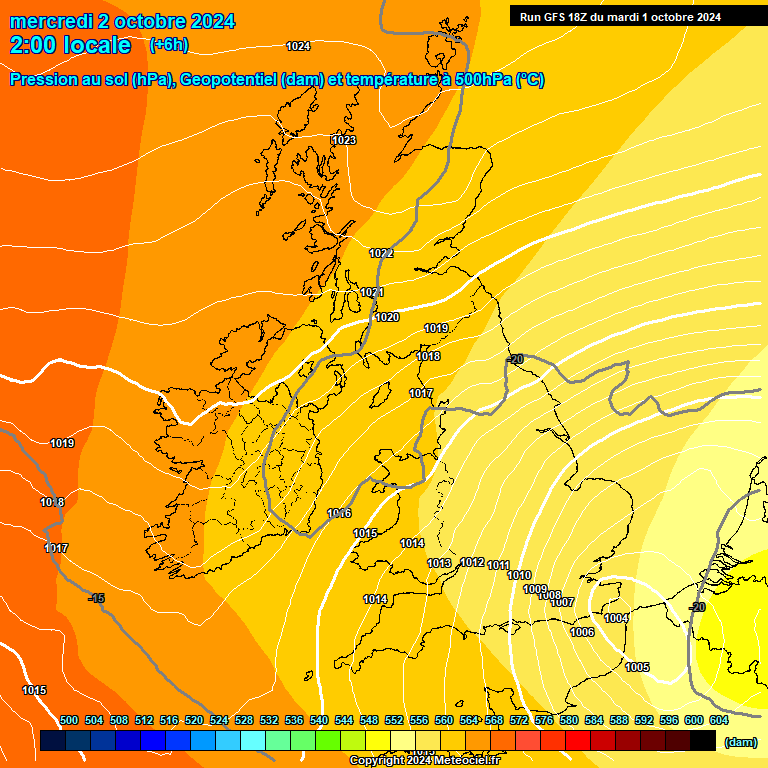 Modele GFS - Carte prvisions 