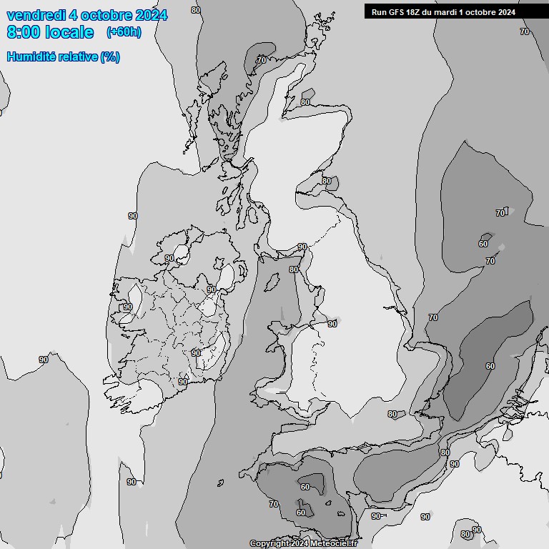 Modele GFS - Carte prvisions 