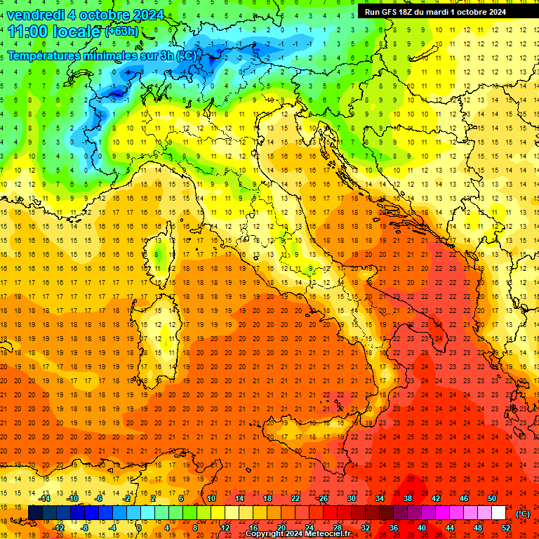 Modele GFS - Carte prvisions 