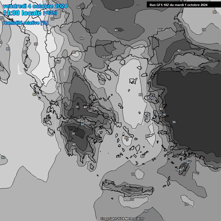 Modele GFS - Carte prvisions 