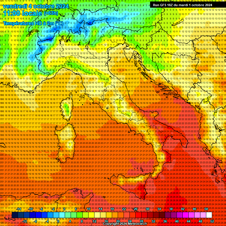 Modele GFS - Carte prvisions 