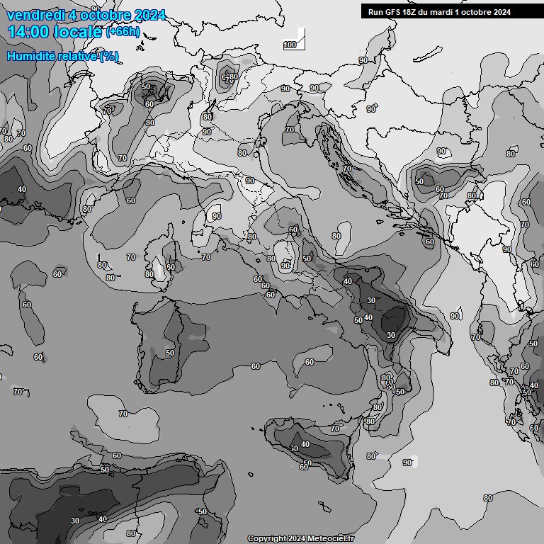 Modele GFS - Carte prvisions 