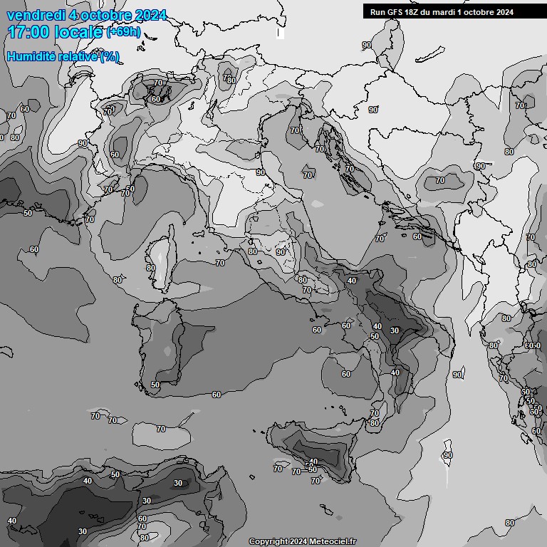 Modele GFS - Carte prvisions 