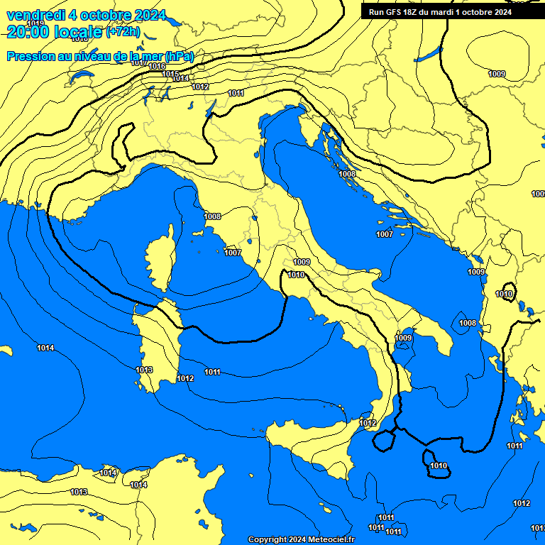 Modele GFS - Carte prvisions 