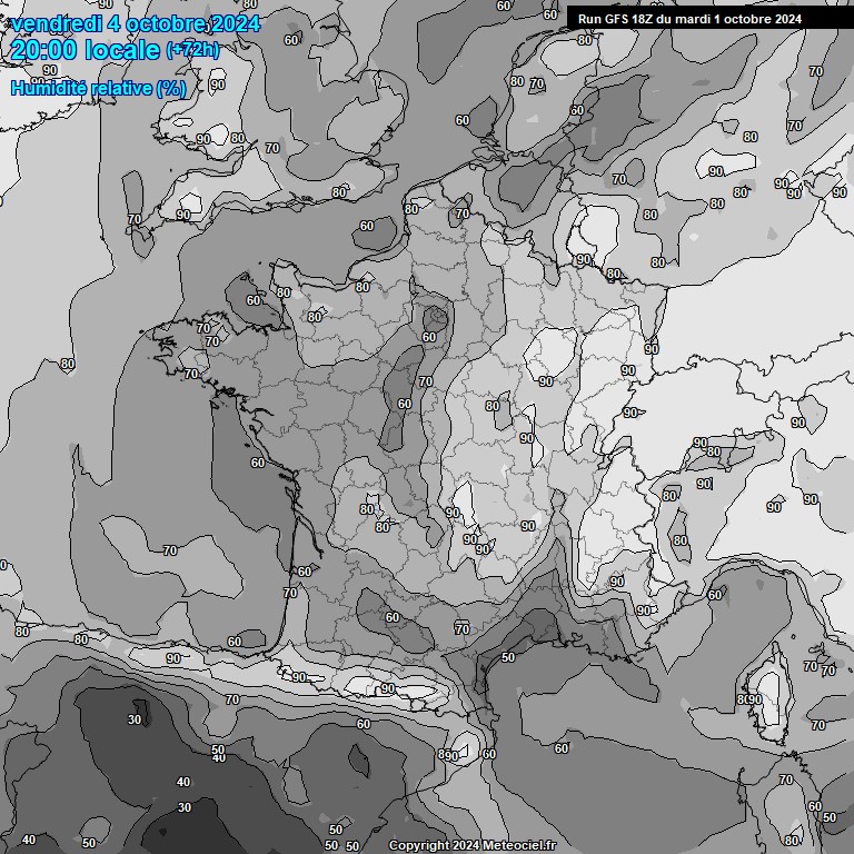 Modele GFS - Carte prvisions 