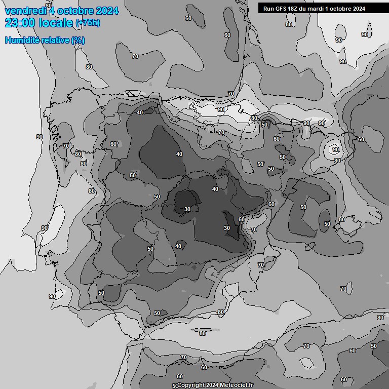 Modele GFS - Carte prvisions 