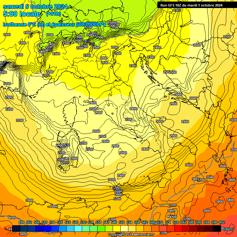 Modele GFS - Carte prvisions 