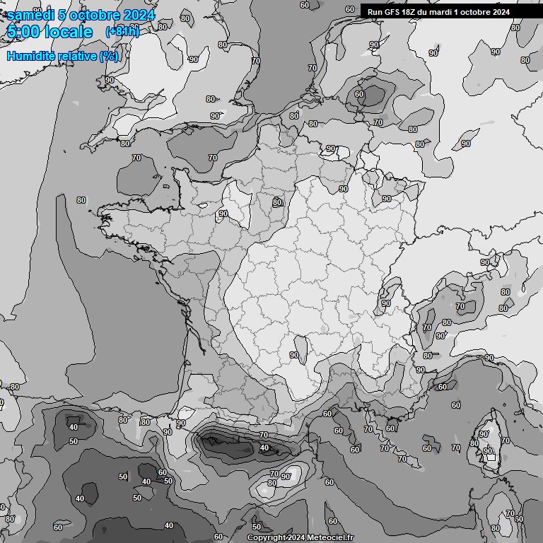 Modele GFS - Carte prvisions 