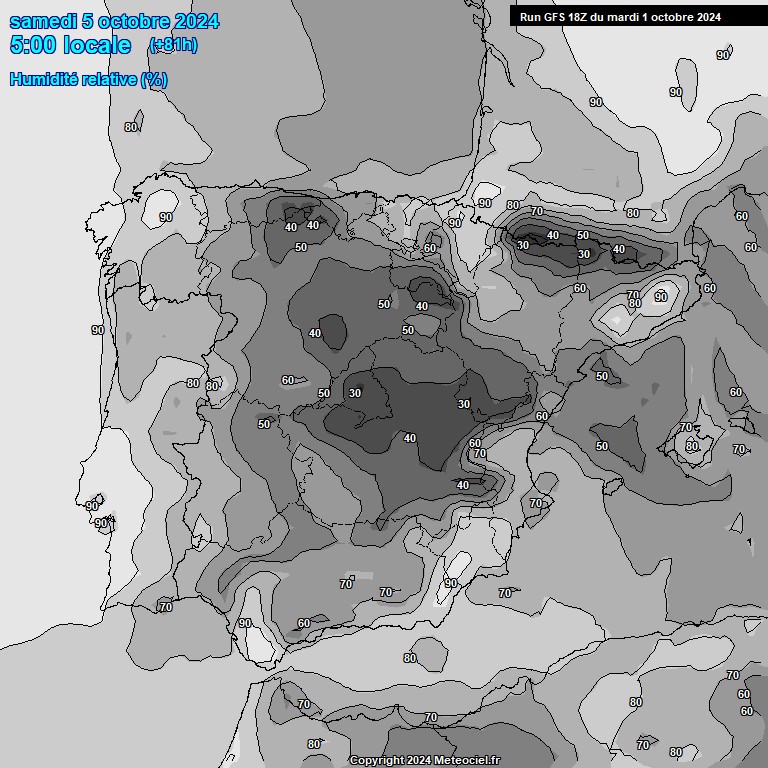 Modele GFS - Carte prvisions 