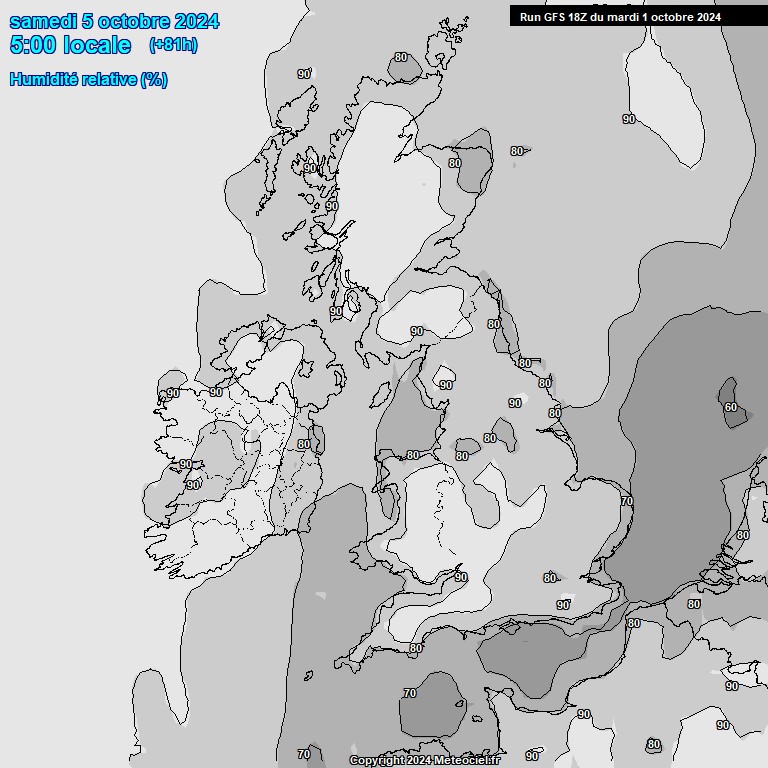 Modele GFS - Carte prvisions 