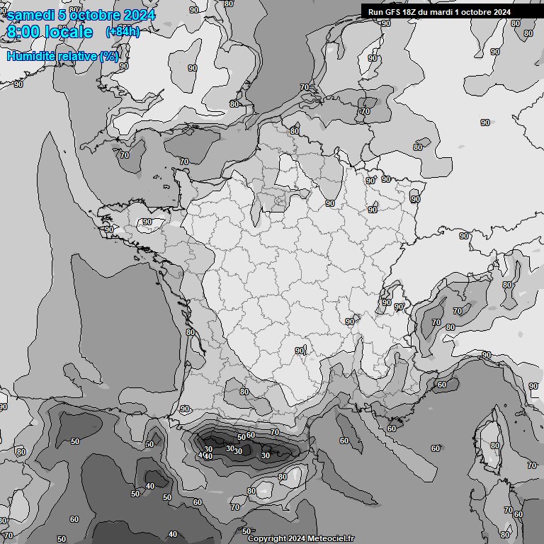 Modele GFS - Carte prvisions 