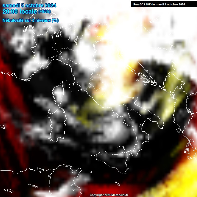 Modele GFS - Carte prvisions 