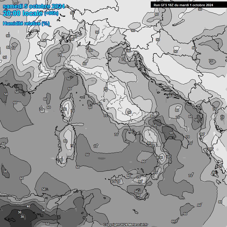 Modele GFS - Carte prvisions 